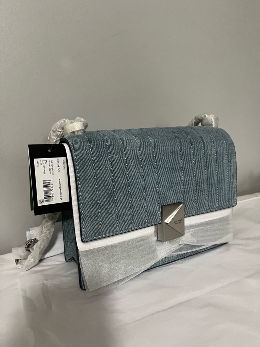 Kate Spade Deco Quilted Suede Shoulder/ Crossbody Bag -NWT